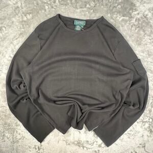 Vintage Deadstock Lauren by Ralph Lauren Black Sleeve Pocket Knit Sweater SizeXL